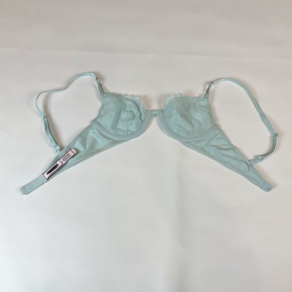 NWOT Victoria's Secret Bra 34B Unlined Demi Blue Lace - Picture 3 of 7